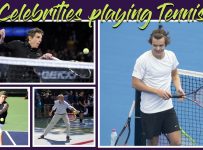 Celebrities playing tennis feat. Harry Styles, Justin Bieber, Bill Gates and many others.