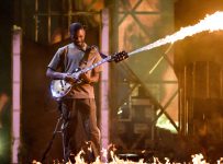Watch Dave perform ‘In the Fire’ at the BRIT Awards 2022 with a guitar-flamethrower