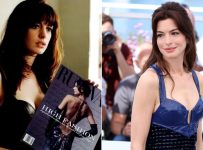 Anne Hathaway Wears a Leather Gucci Minidress at Cannes